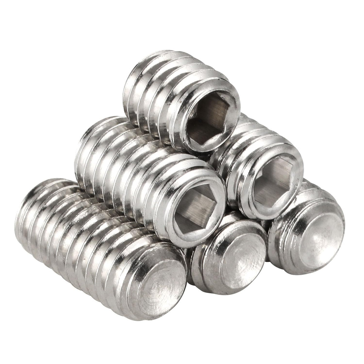 50 PCS #10-24 x 1/2" Set Screws, Internal Hex Head Allen Drive Cup Point Screws with Hex Key Wrench, 304 Stainless Steel