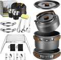 18PCS Camping Cookware Set, Camping Cooking Pot Pan Mess Kit | Camp Cooking Essentials Equipment Accessories with
