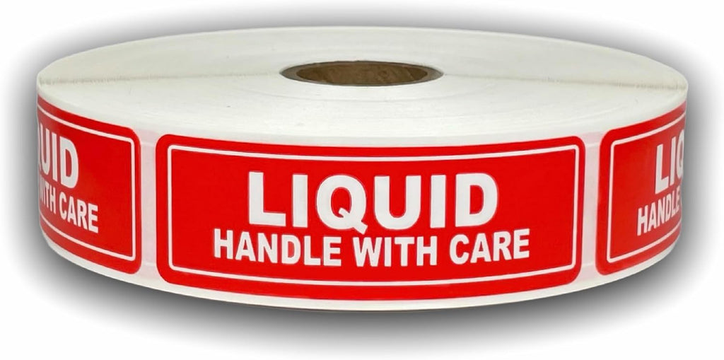 Liquid Labels 1x3 Shipping Handle with Care Fragile Adhesive Stickers