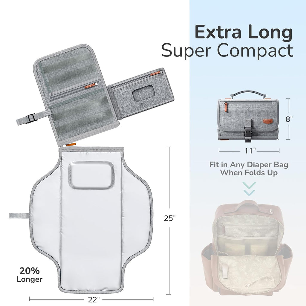 Portable Diaper Changing Pad for Baby, Detachable Travel Changing Pad with Baby Wipes Pocket, Gifts for Baby Shower