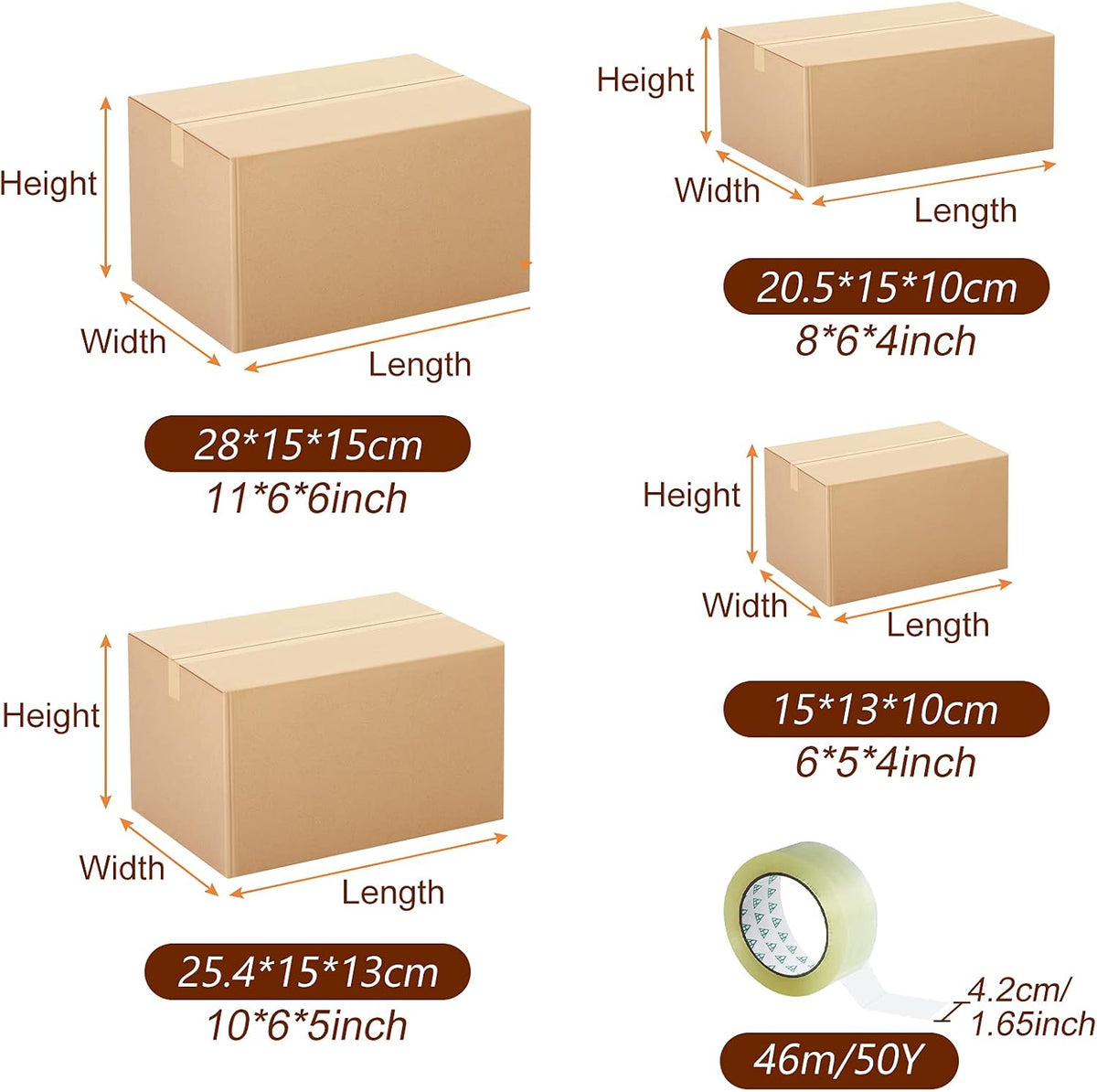 32 Pack Shipping Boxes Assorted Size Corrugated Cardboard Moving Box