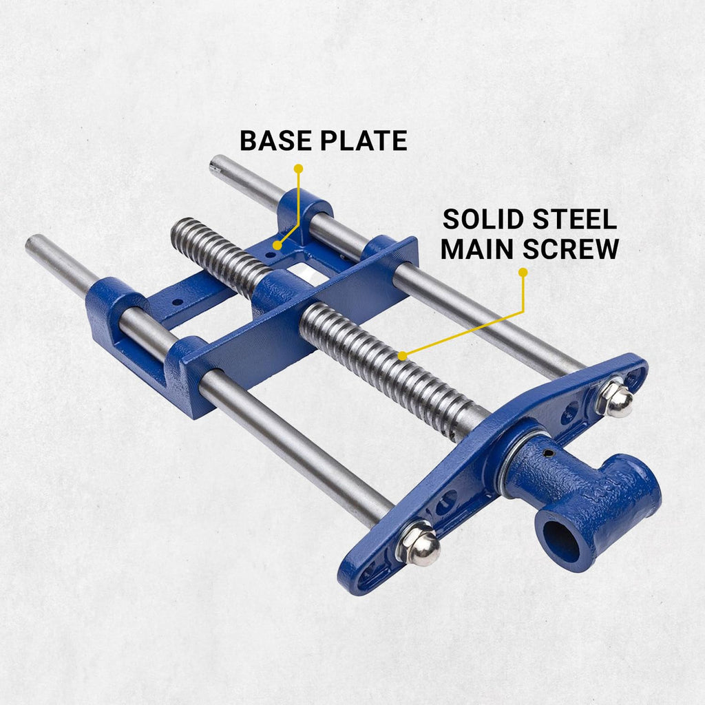 Yost Vises F9WW Front Vise | 9 Inch Woodworking Vise with guide bars | Blue