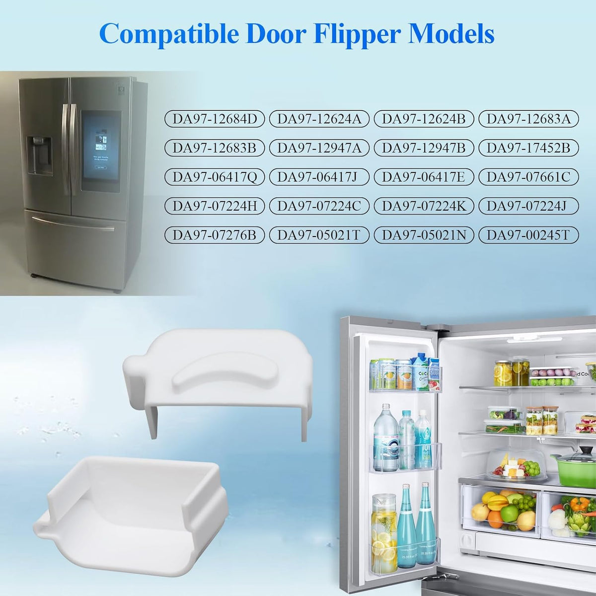 Refrigerator Door Flipper (Mullion) Repair Topper Fits Samsung Refrigerator