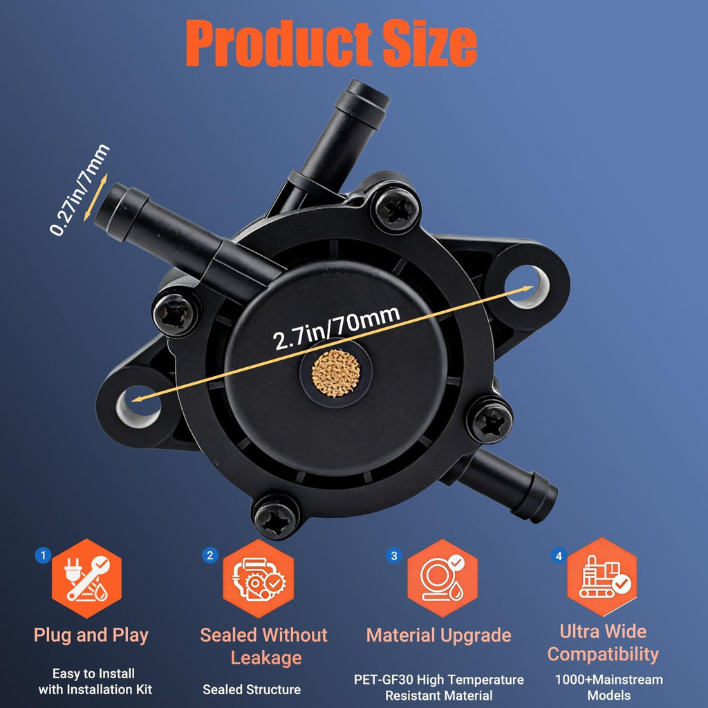 Universal Vacuum Fuel Pump Replacement for Toro Timecutter 136-7813 136-7818 139-060 127-9206