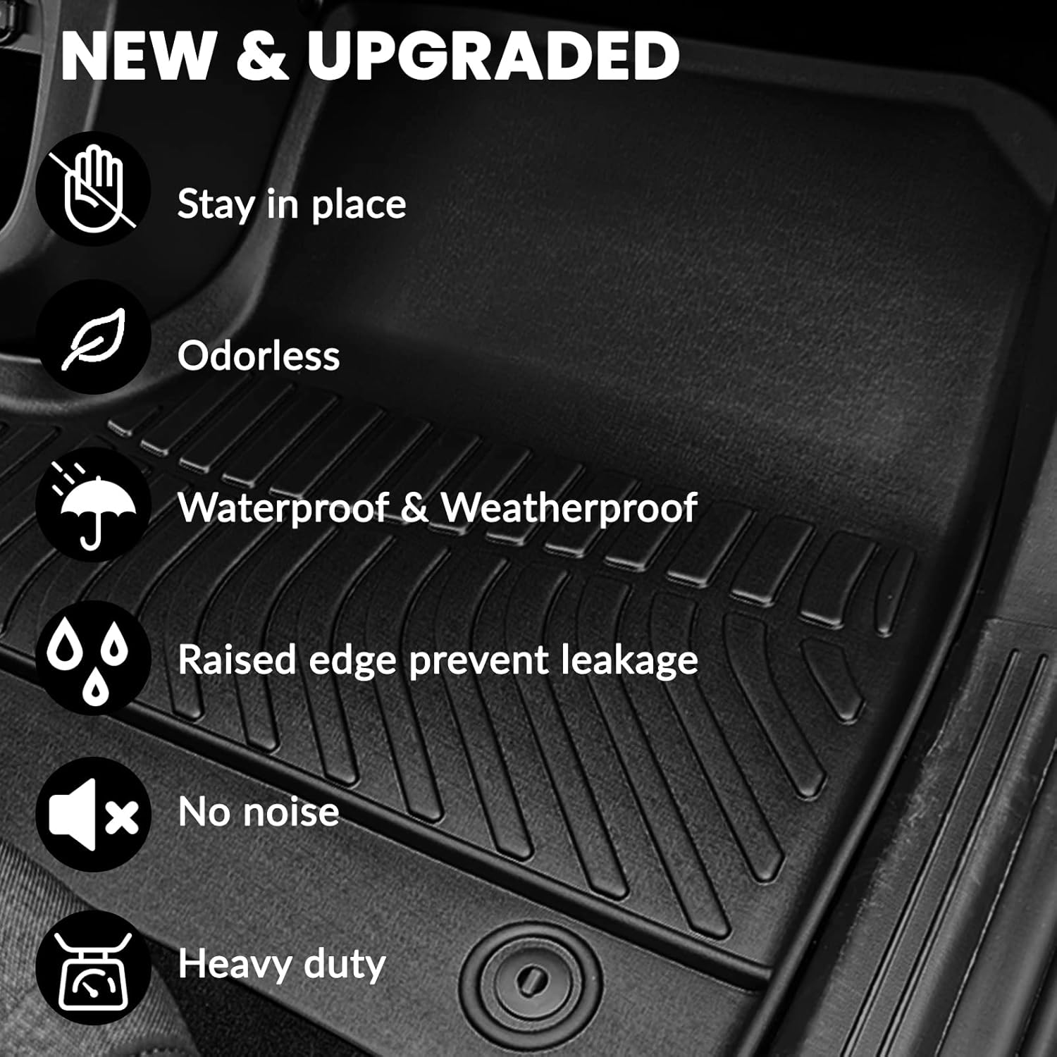 All Weather Floor Mats Upper Cargo Mat Fit for Honda CR-V 2023 2024 2025 2026(Include Hybrid) TPE Rubber Liners CRV