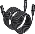 2-Pack Premium XLR Cable - 25ft, Male to Female Microphone Cable | Oxygen-Free Copper (OFC) Mic Cord for Speaker