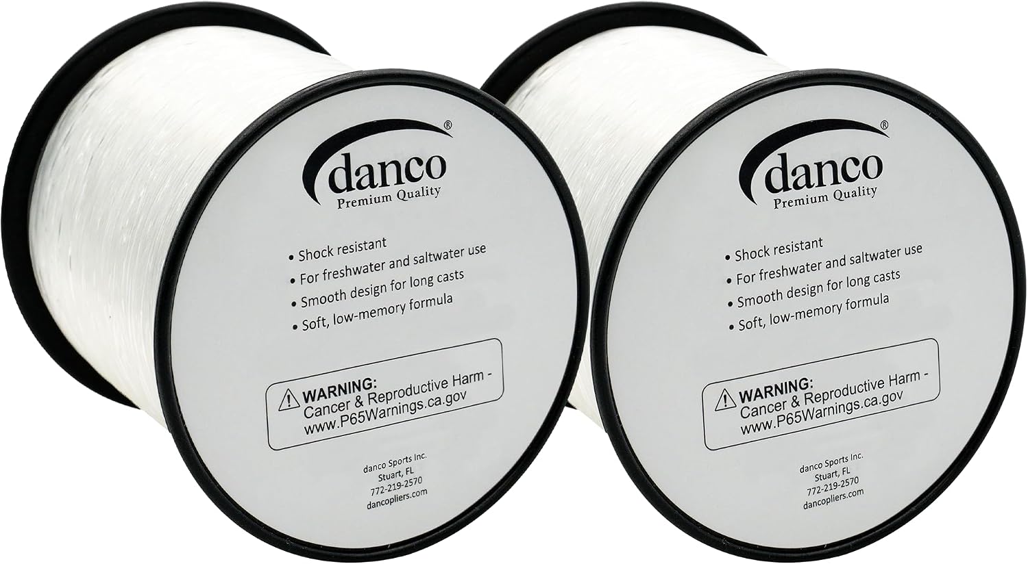 Monofilament Fishing Line | Jumbo Amount 2-1/4 lb Spools Value Pack - Low Memory and Stretch - Abrasion Resistant