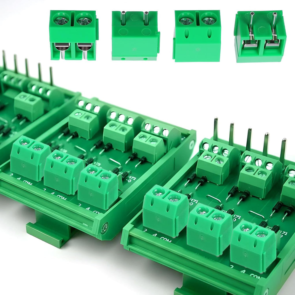 20 Pcs 5mm 2 Pin Screw Terminal Block Circuit Board Connectors PCB Terminal Block Mount for Cable 300V 10A