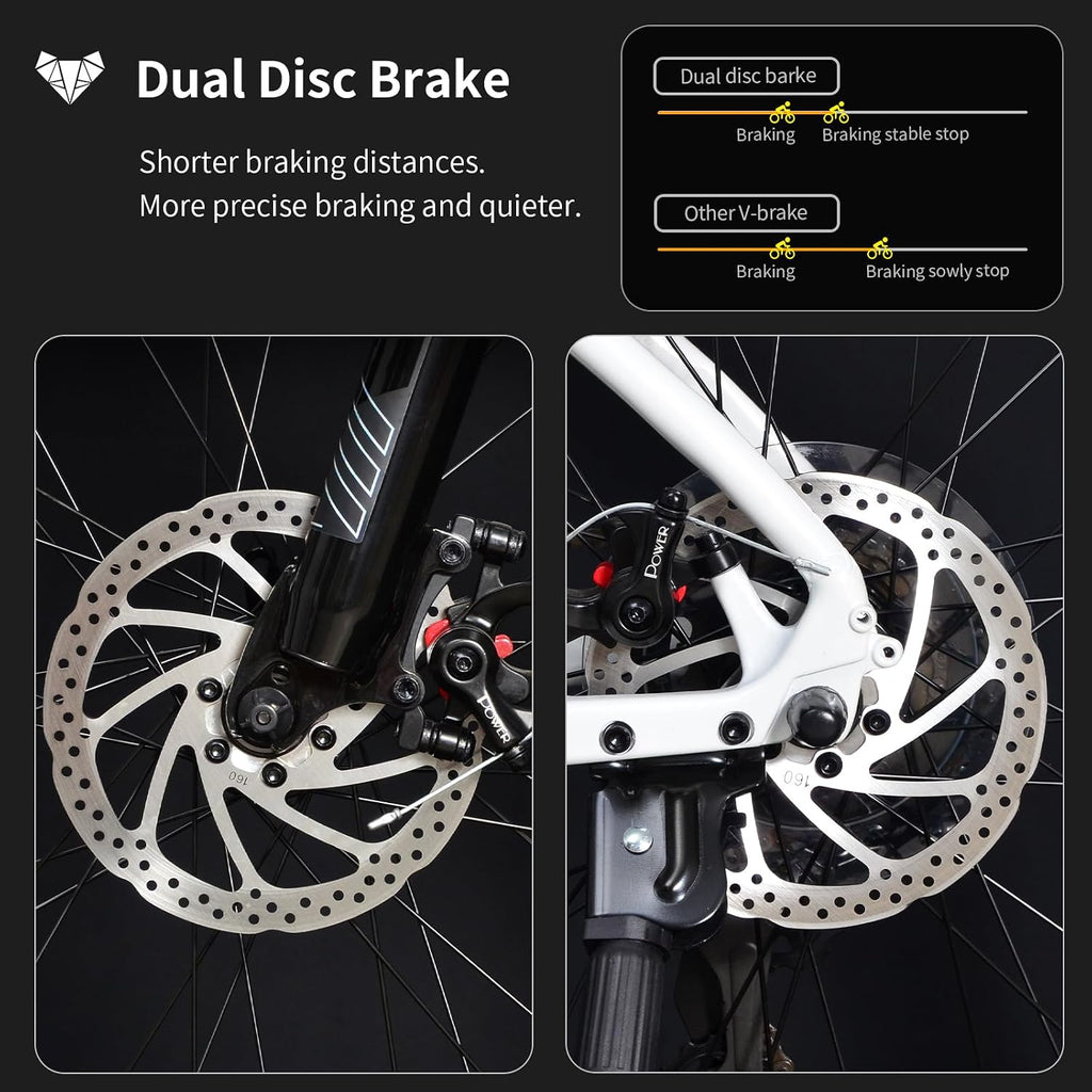 26 Inch Aluminum Mountain Bike with Shimano 21-Speed,Aircraft-Grade Aluminum Frame,Dual Disc Brakes,15/17 Inch