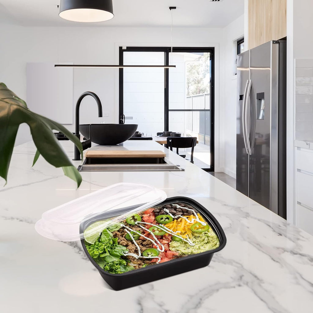 38oz Meal Prep Containers, Extra Large &Thick Food Storage Containers with Lids, Reusable Plastic,Disposable Bento