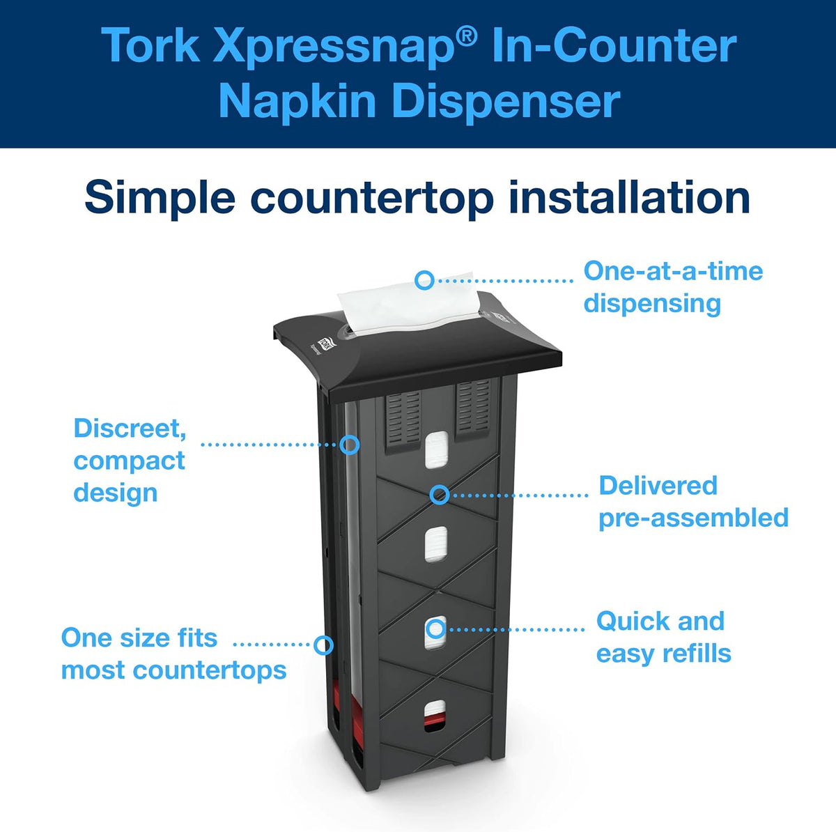 Xpressnap In-Counter Napkin Dispenser Black N4, 6032200