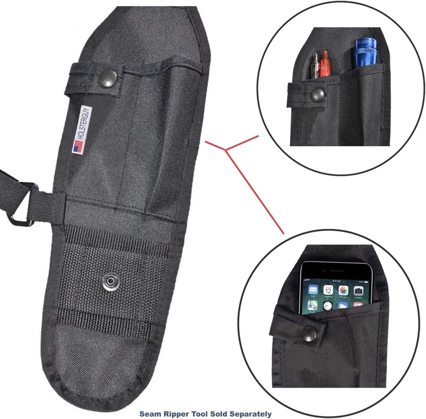 USH-300D Double Radio Holster for Two-Way Radios - Hands-Free Shoulder Harness with Adjustable Pouches for Motorola