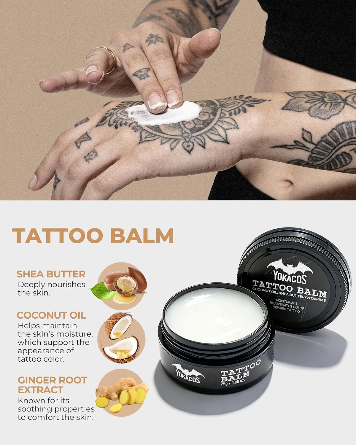Tattoo Aftercare Kit 4-Piece Set, Tattoo Balm, Gel, Cleansing Foam, Wrap