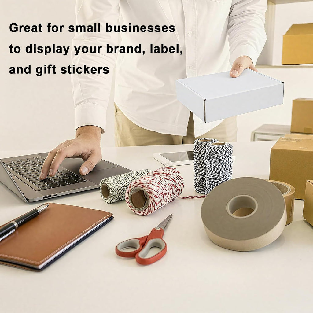 8x6x2 Inches Small Shipping Boxes Pack of 50, White Corrugated Cardboard Mailer Boxes for Packaging Small Business