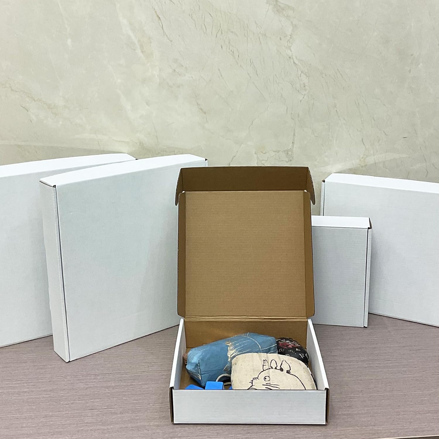8x8x2 Inch Shipping Boxes Set of 25,White Corrugated Cardboard Mailers | Recycled Literature Mailer, Small Business