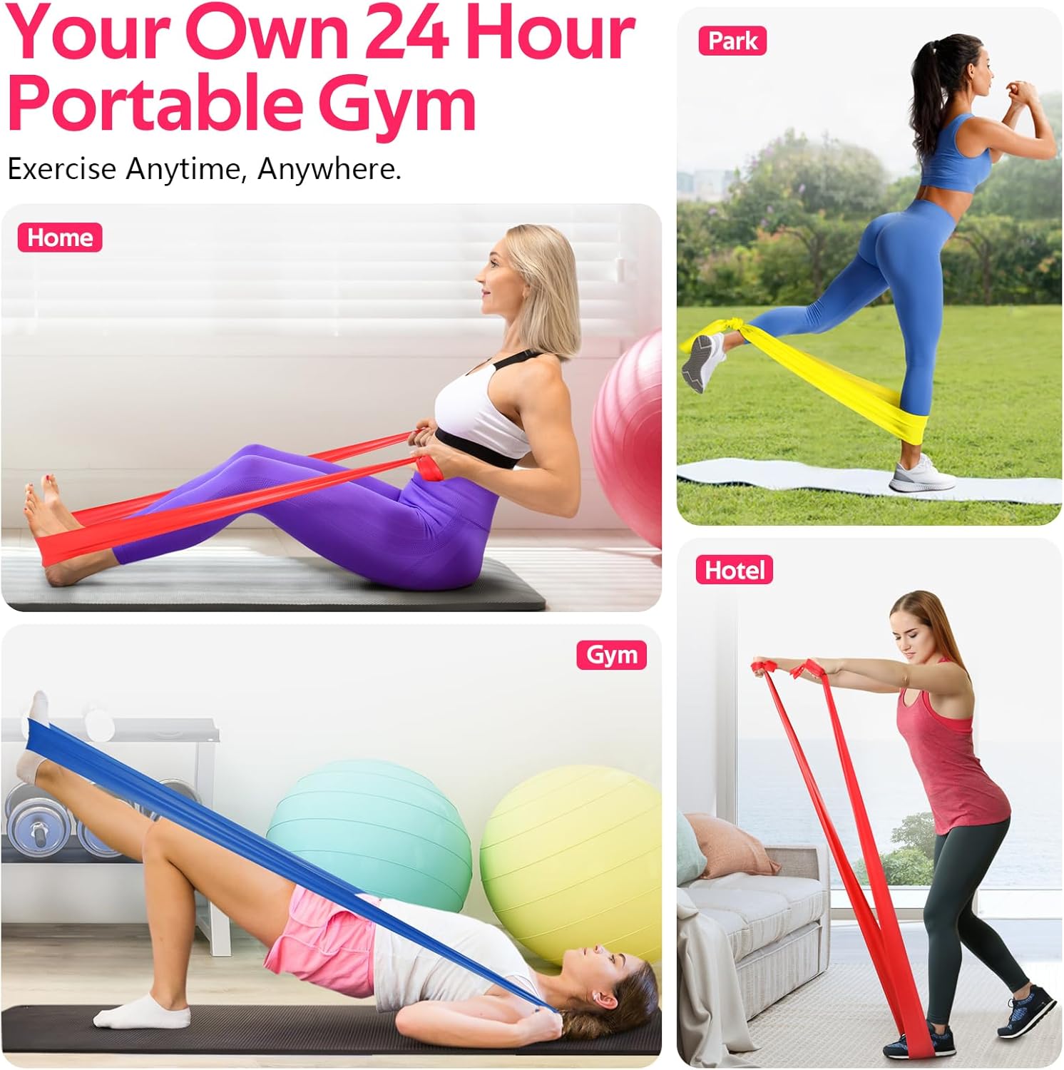 Resistance Bands for Working Out, Exercise Bands for Physical Therapy, Stretch, Recovery, Pilates, Rehab, Strength