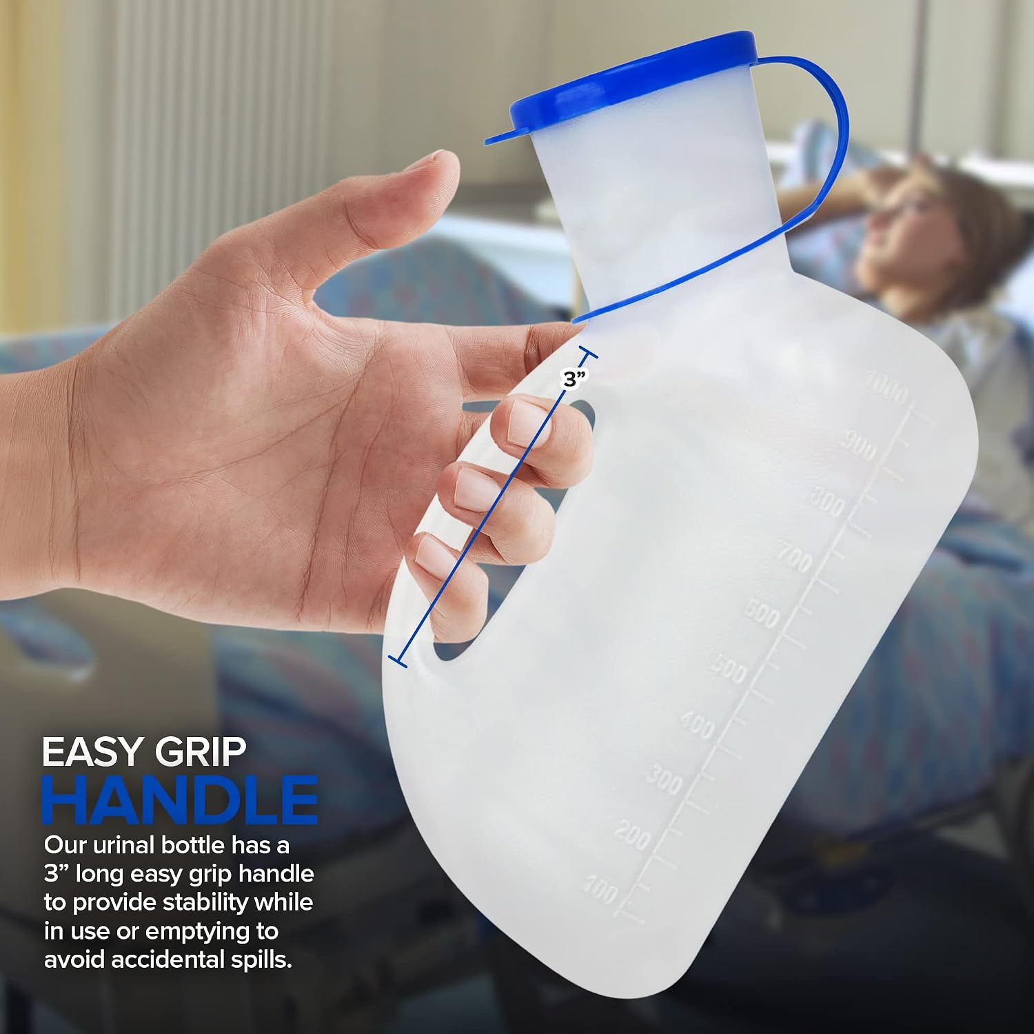 Unisex Urinal Bottle (1 Pack) - Portable Urinal for Women & Men - Female Urinal with Lid - 32 Oz Female Urination