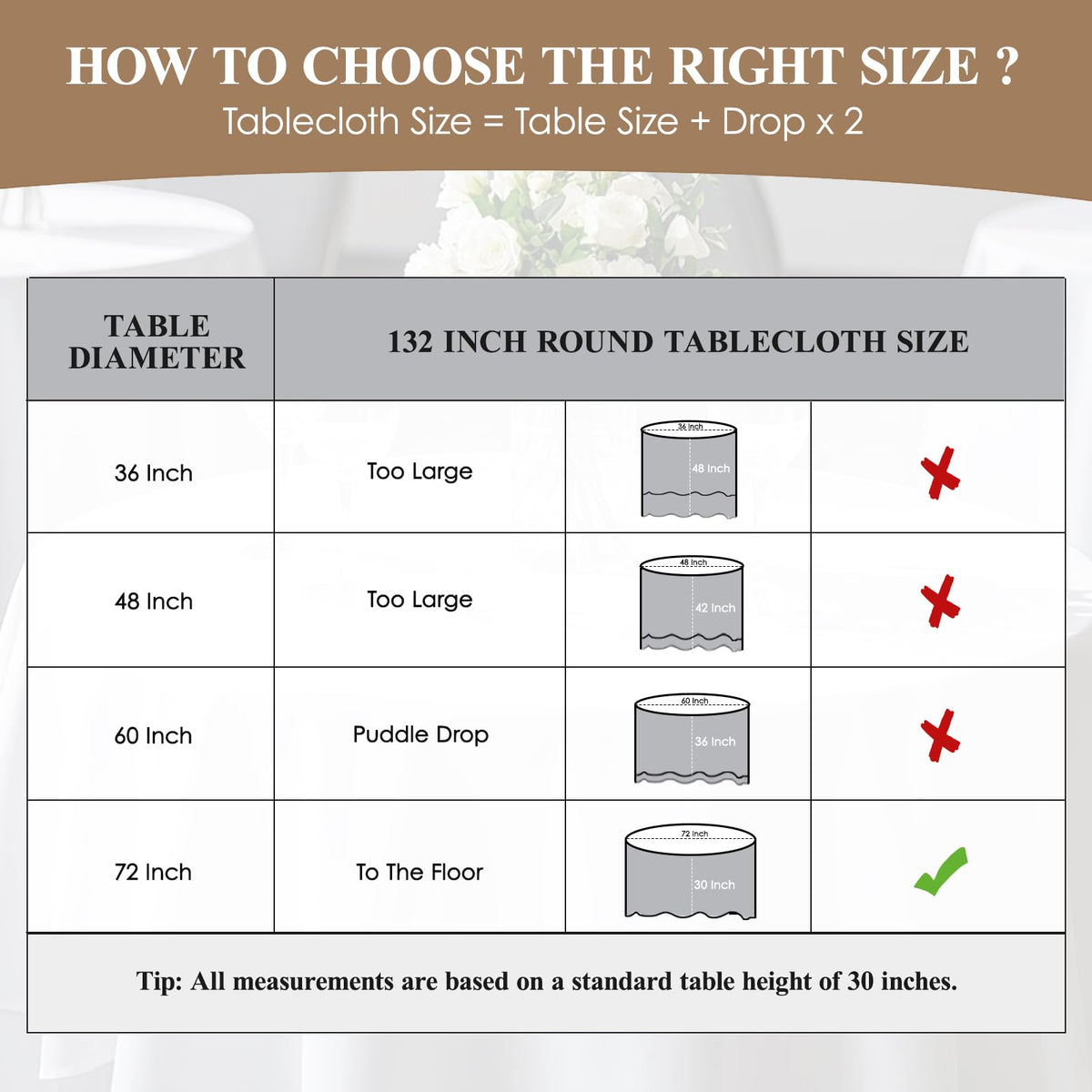 10 Pack Black Round Tablecloths 132 Inch for Dining Tables