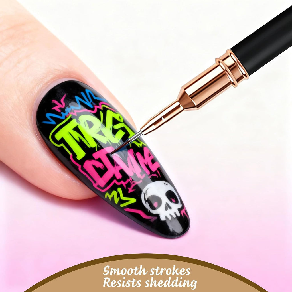 Nail Art Brushes and Dotting Tools Kit for Gel Polish Liner Drawing
