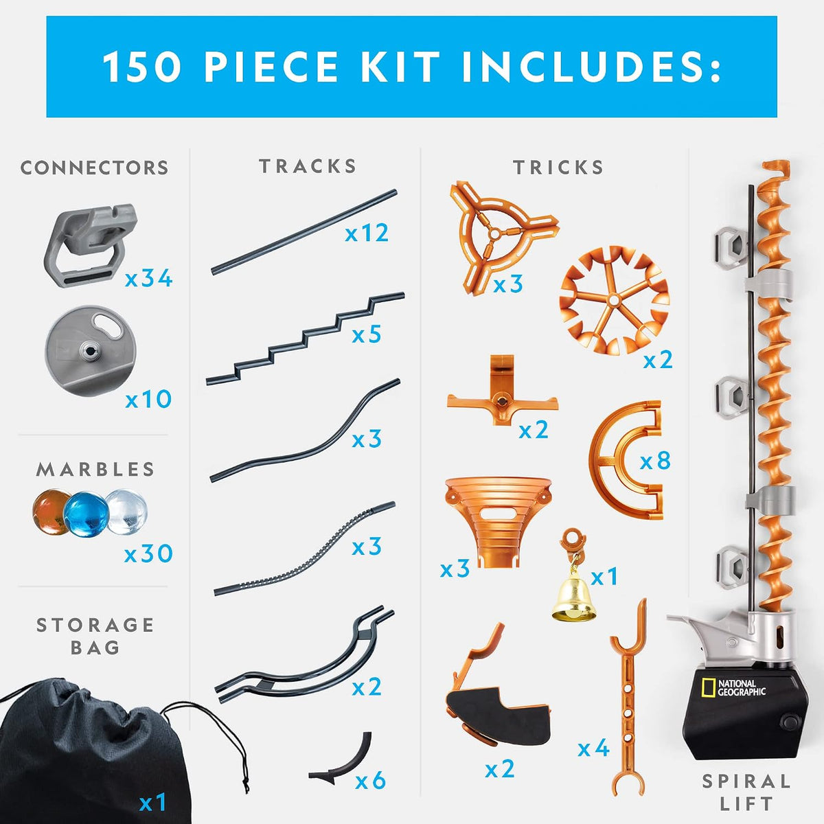 Magnetic Marble Run 150-Piece Building Set for Kids