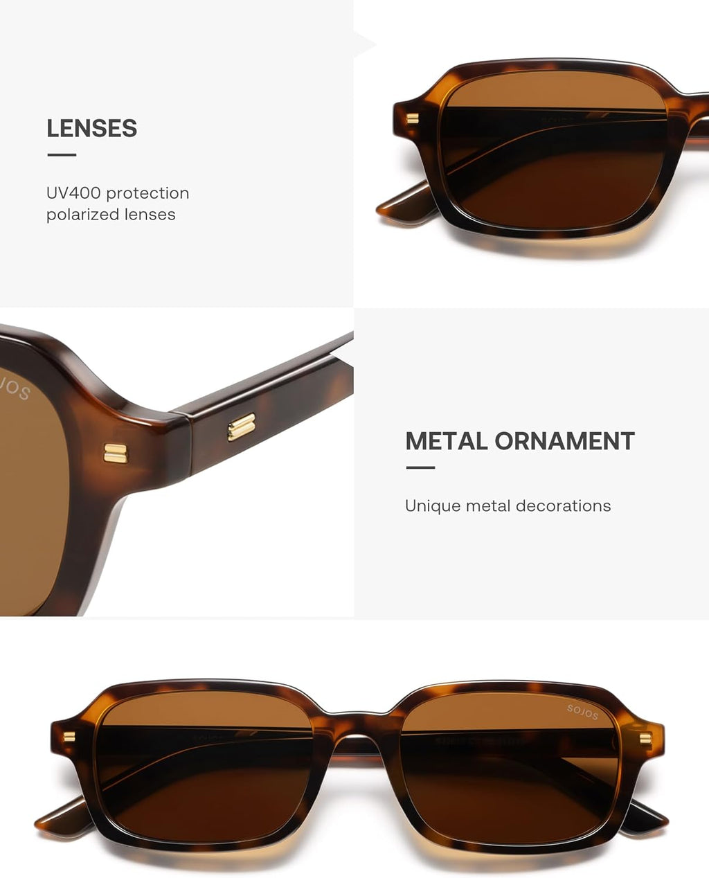 Trendy Rectangle Polarized Sunglasses Womens Mens SJ2610 | Small Cute 90s Y2k Retro Fashion Vintage Sunnies Slim Thin
