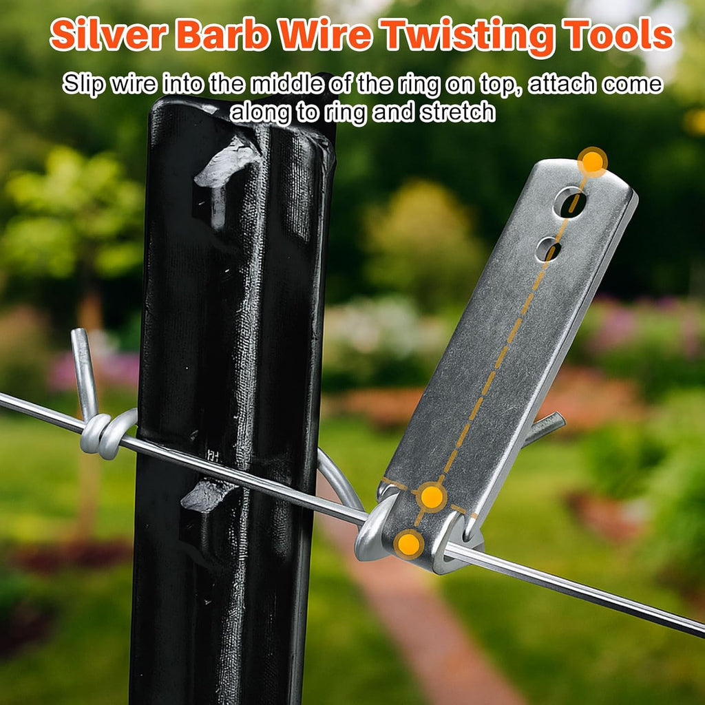 5 Pcs Fence Tool Set Carbon Steel Fence Stretcher Tool Barbed Wire Pullers 10 Inch Fencing Pliers Cutter Wire Twister