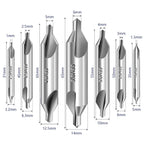 Center Drill Bit Set - M2 High Speed Steel Center Drill, 7pcs 60-Degree Angle Centering Drill Bits Countersink Tools for Lathe Metalworking in Size 1.0 1.5 2.0 2.5 3.0 4.0 5.0