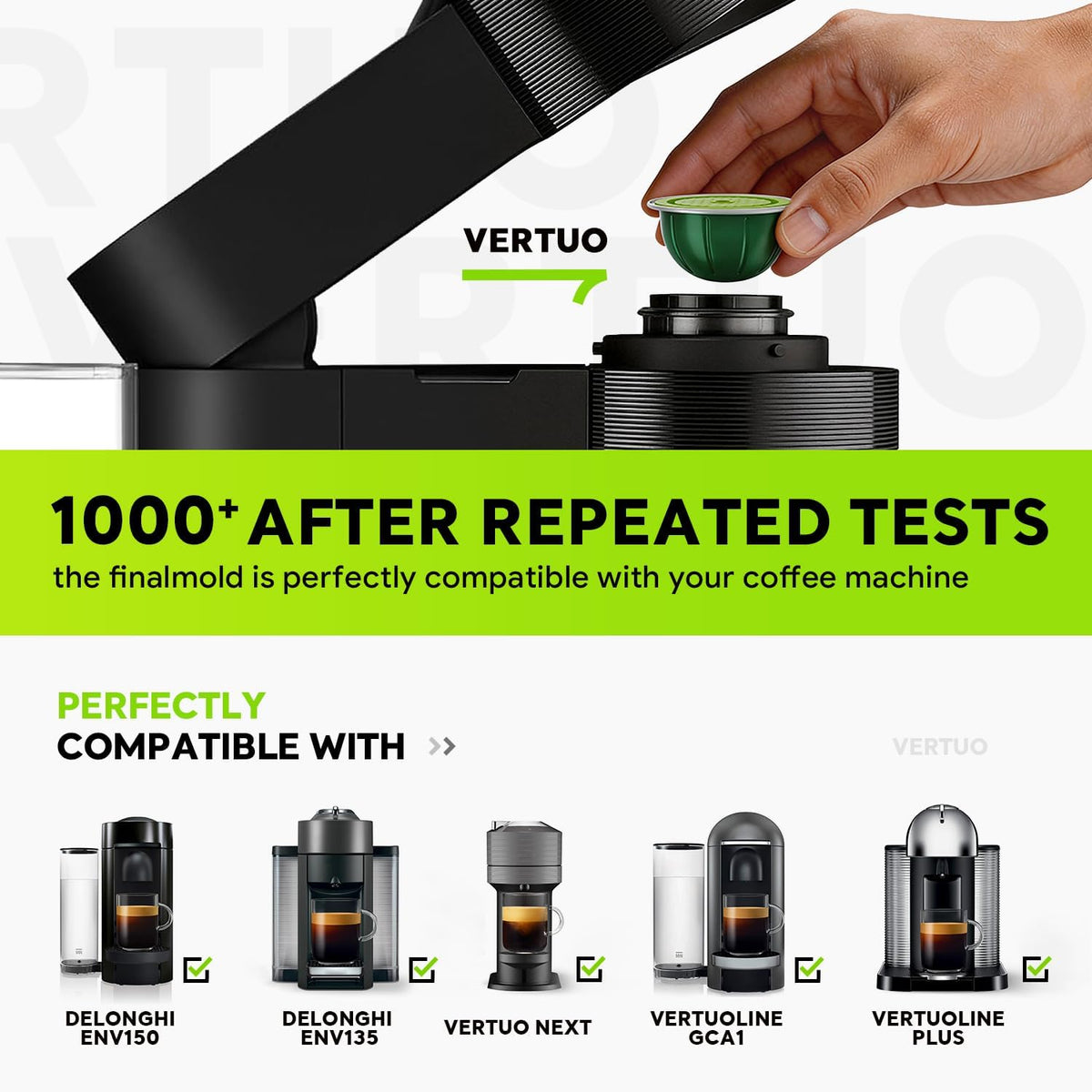 4 Pack Reusable Coffee Capsules Compatible with Nespress Vertuo Plus/Next
