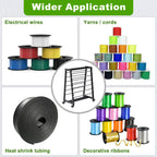 Heavy-Duty 12-Rod Wire Spool Rack, Wire Cart with Locking Wheels