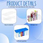 120 Pcs Plastic Test Tubes with Rack Set,Blue