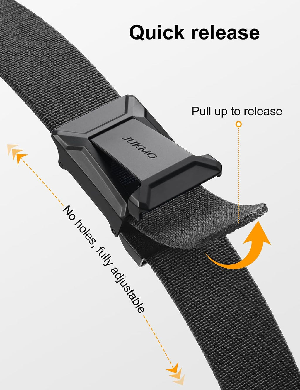 JUKMO 2 Pack Men's Stretch Tactical Belt, 1.5" Nylon Web with Flip Buckle
