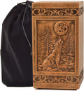 Wooden Cremation Urn for Human Wood Ashes Decorative Box Funeral Urns for Adult Male Female with Satin Bag Burial or