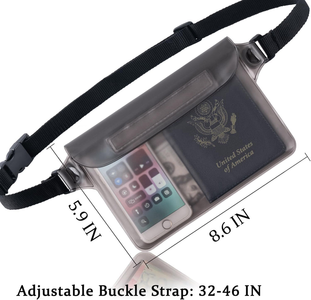 2-Pack Waterproof Pouch with Adjustable Waist Strap | Screen Touch Sensitive Dry Bag, Keep Your Phone and Valuables