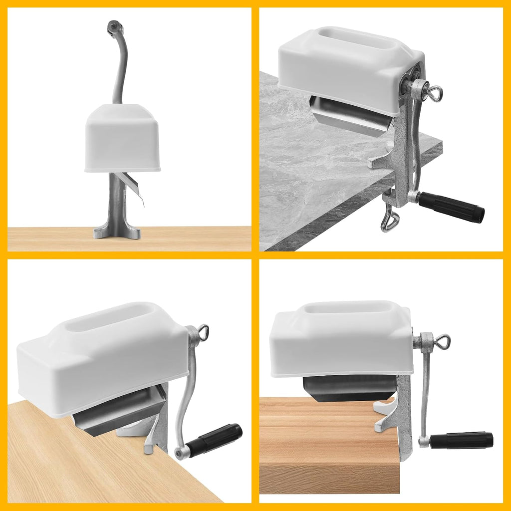 Cast Iron Meat Tenderizer Tool, Hand Crank Manual Meat Pounder for Steak, Chicken & Pork (4.5" Wide), Heavy Duty