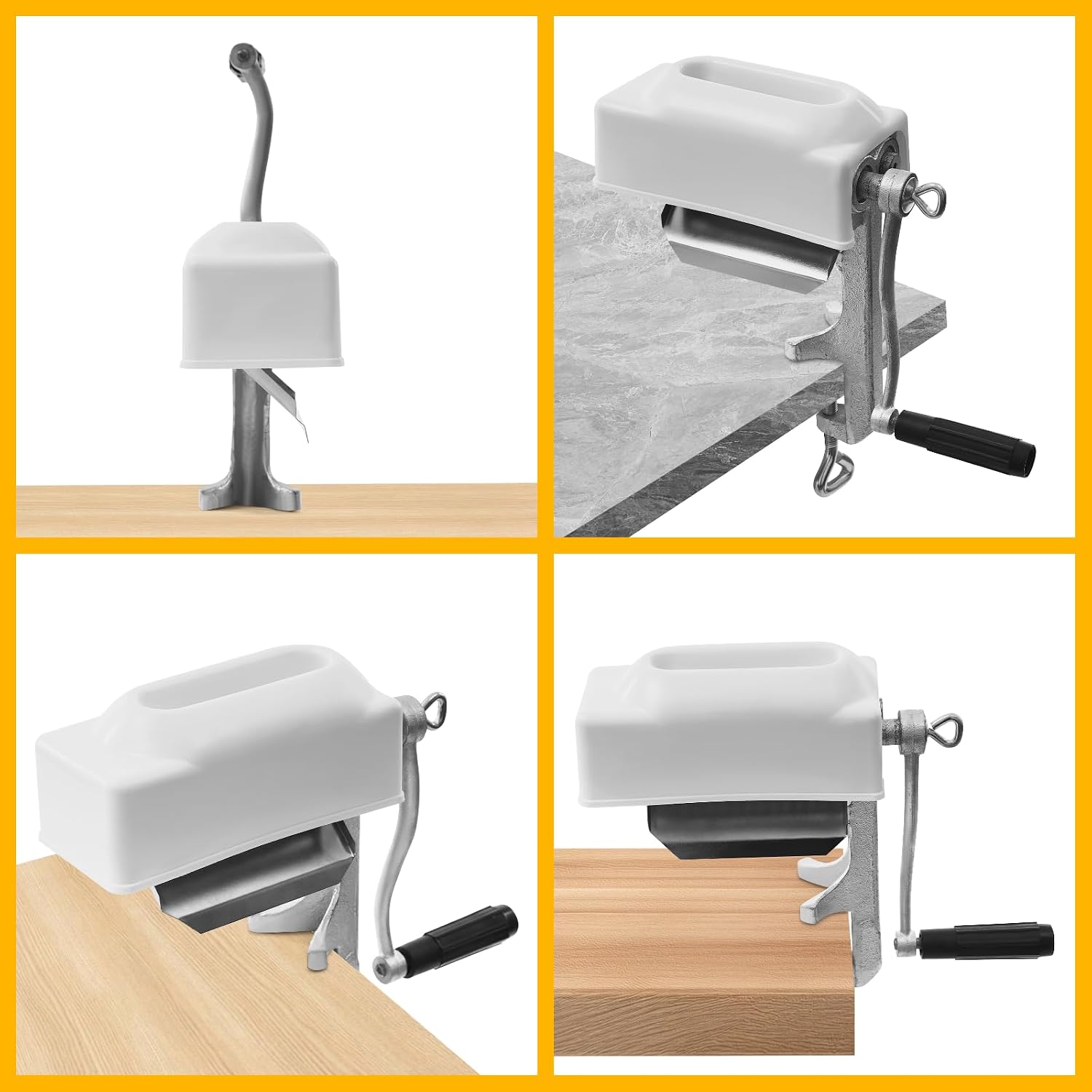 Cast Iron Meat Tenderizer Tool, Hand Crank Manual Meat Pounder for Steak, Chicken & Pork (4.5" Wide), Heavy Duty