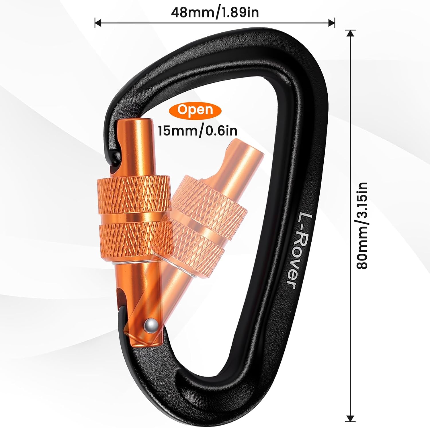 3 Heavy Duty Carabiner Clips 12kN (2697 lbs)-Lightweight Locking Carabiners for Securing Pets，Camping, Hiking