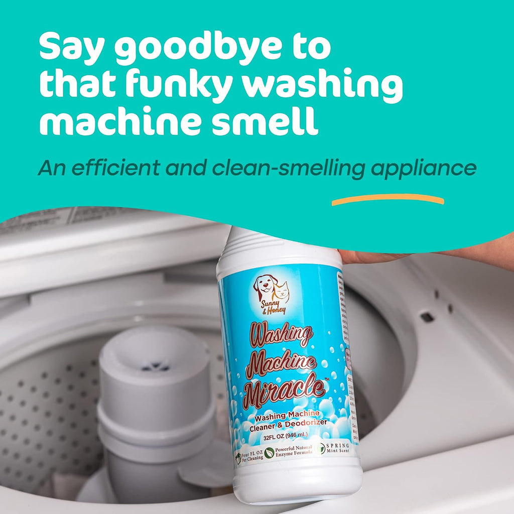 Liquid Washing Machine Cleaner & Deodorizer - Top & Front Load Washer Cleaner - 32 fl oz Washing Machine Deodorizer