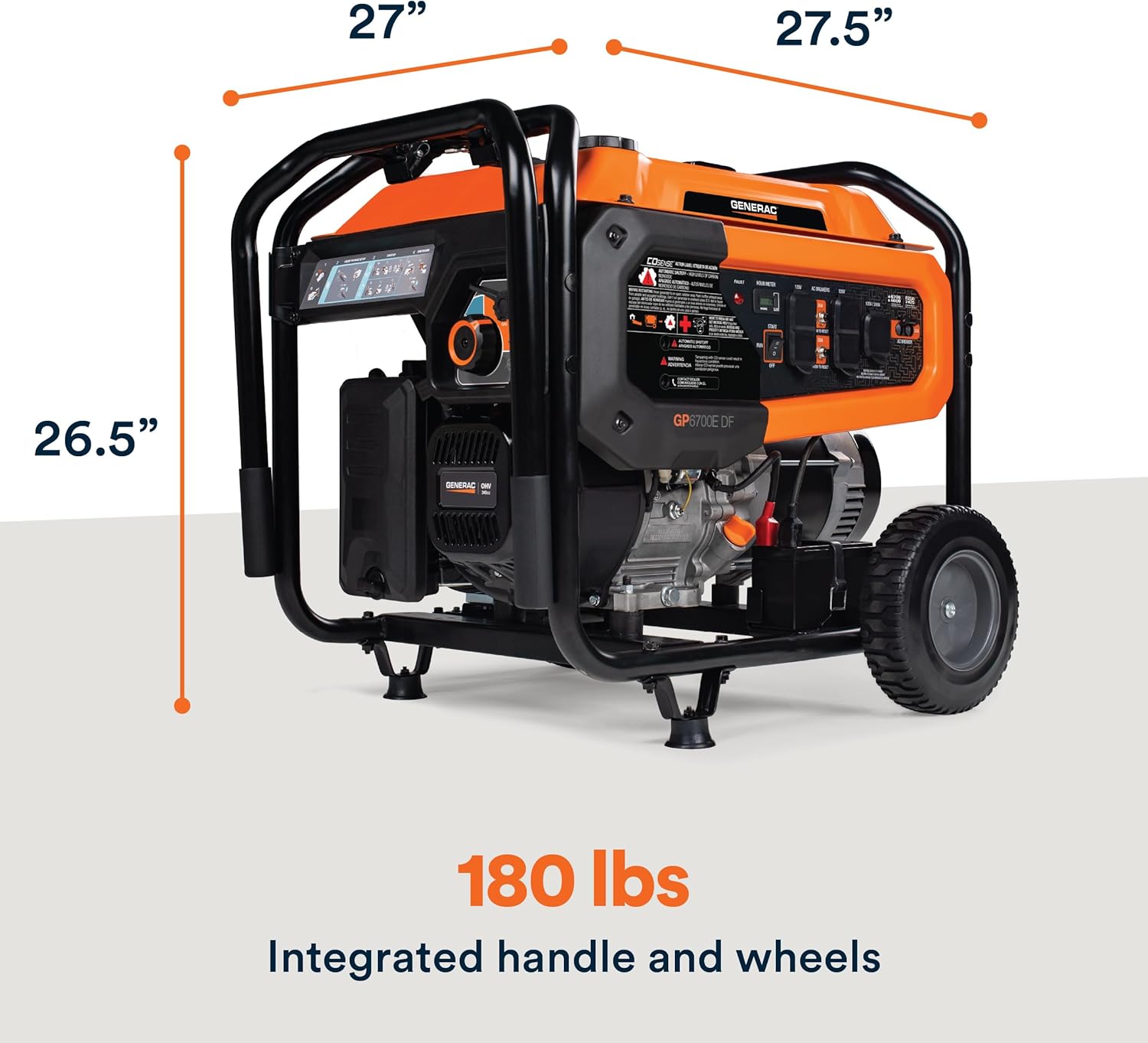 8,250 Starting Watt Dual Fuel Portable Gas Generator Electric Start | Includes Adapter Cord, Home Backup Power