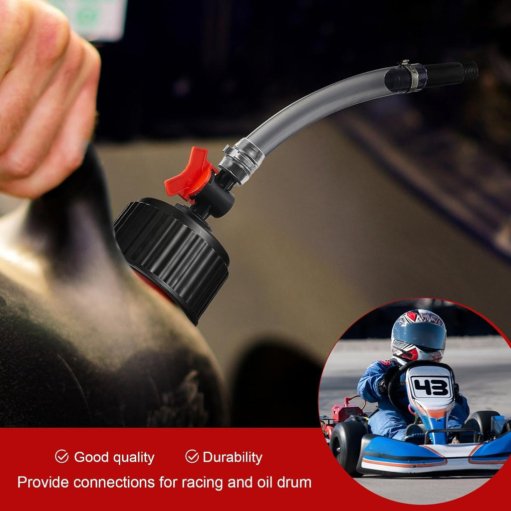 4 Pieces Racing Fuel Jug Cap Racing Fuels Filler Hose 5 Gallon Gas Can Cap with Hose Kits for Gasoline 5 Gallon