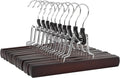 Wooden Pants Hangers Closet Organizer, Cherry, 10-Pack