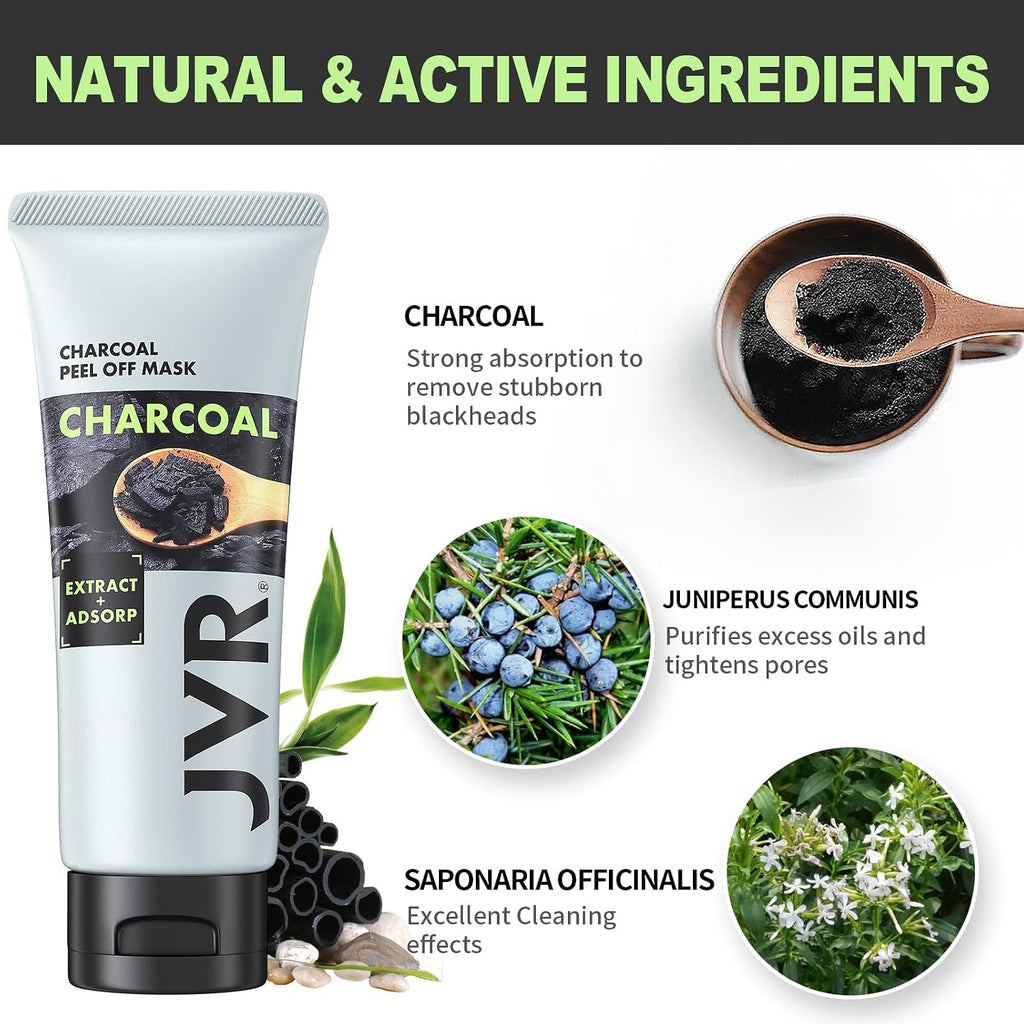 Peel Off Face Mask, Charcoal Peel Off Black Mask, Facial Mask for Surface Cleansing For Men & Women, All Skin Types