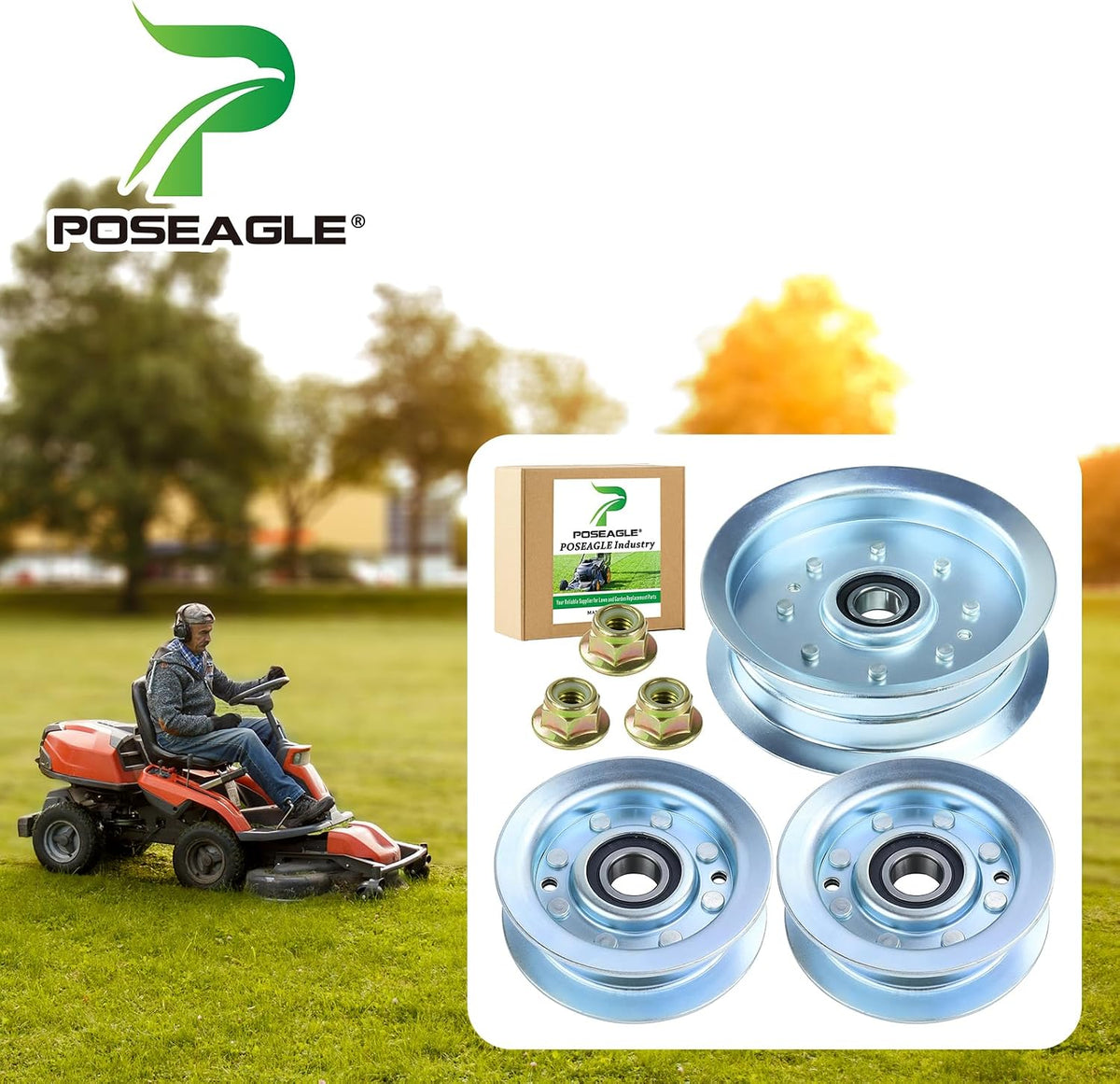 2 Pcs GY22172 Idler Pulley with GY20629 Idler Pulley for D140 Deck