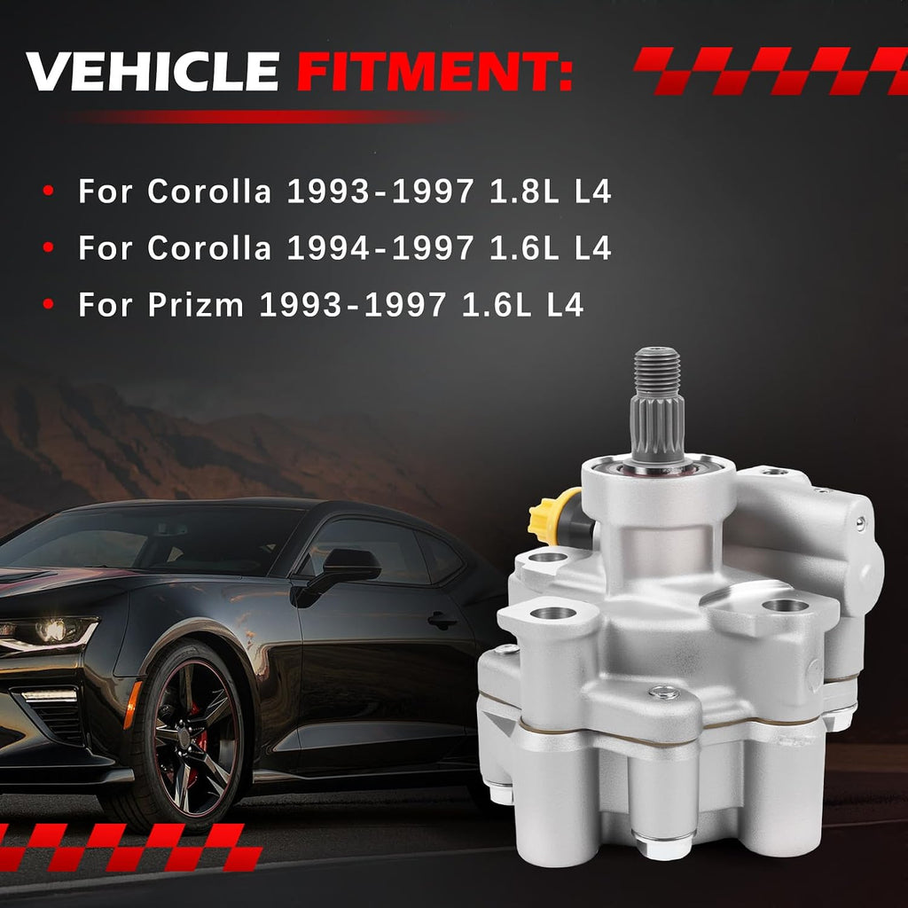 21-5875 Power Steering Pump Fit for Corolla 1993-1997 1.8L L4, for Corolla 1994-1997 1.6L L4, for Prizm 1993-1997 1.6L L4, Power Assist Pump Replace for 21-5875, 94852766, 4432012321