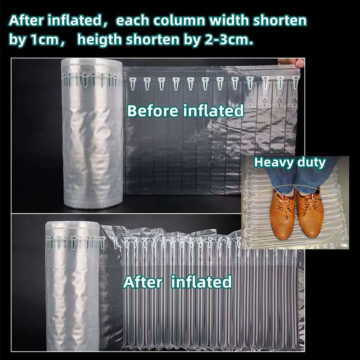 Bubble Cushioning wrap Roll Packing - Inflatable Packing Material, Large Bubble Roll Wrap with Free Pump, Large air