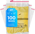 12"x18" Self Seal Poly Bags, 100 Pack, 1.5 Mil, Suffocation Warning