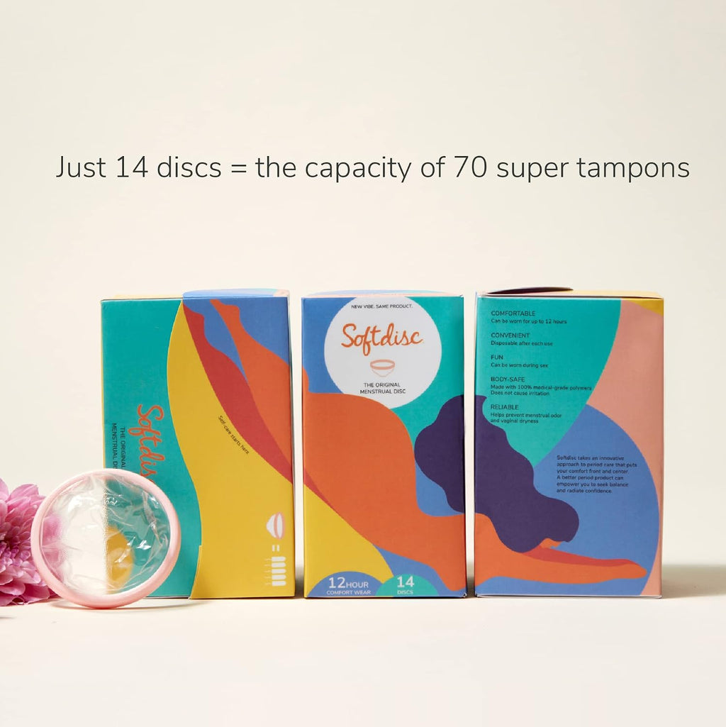 Softdisc Menstrual Discs | Disposable Period Discs | Tampon, Pad, and Cup Alternative | Capacity of 3 Super Tampons |
