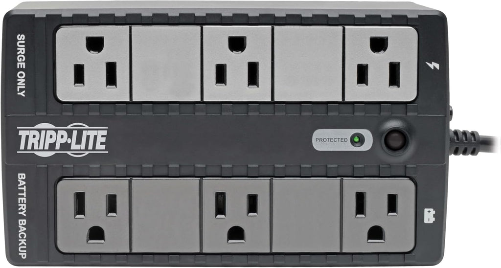 Eaton Tripp Lite BC350 350VA Small UPS 210W Battery Backup Surge Protector | 6 Outlets, Replaceable Battery, Home &