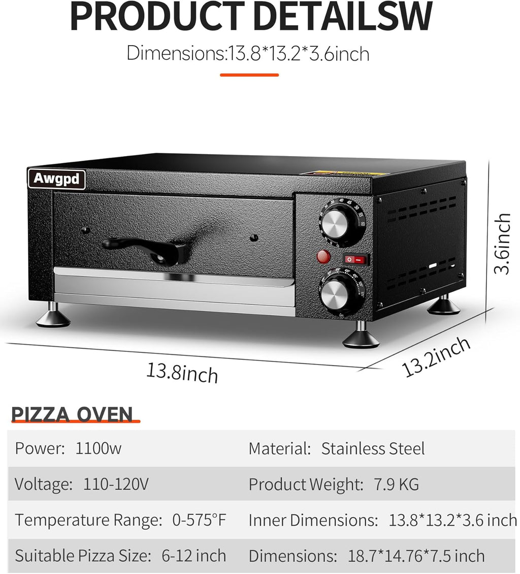 Electric Pizza Oven Indoor Countertop Pizza Oven