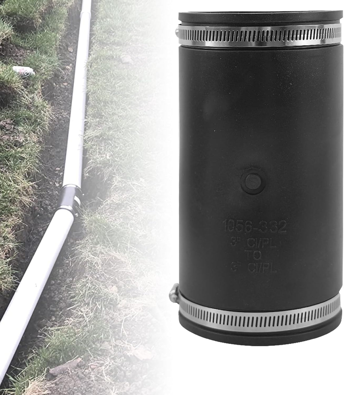RULLINE 3" Pipe Coupling Extra-Long 1056-332 Sewer