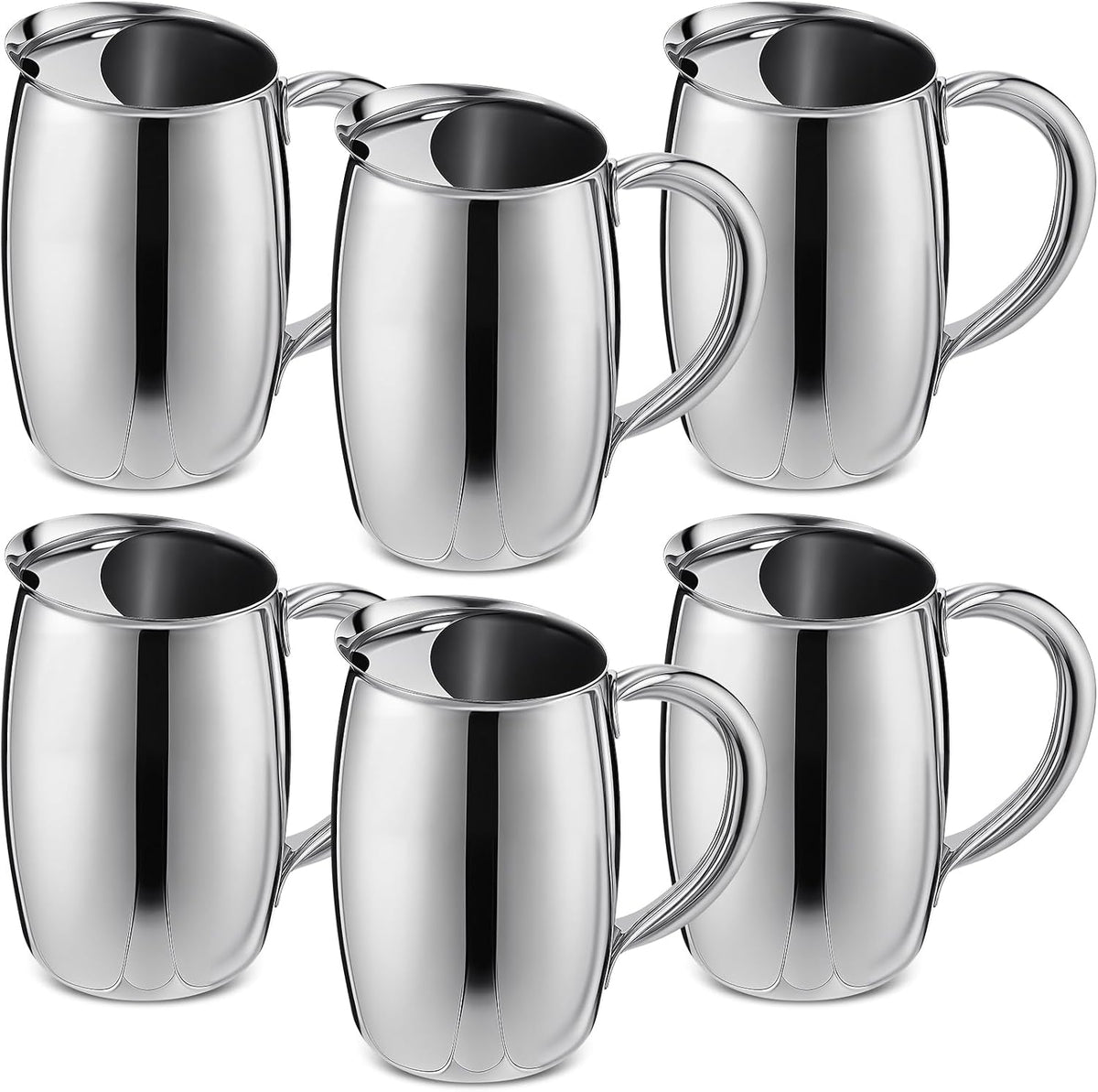 6 Pcs 2 L Stainless Steel Water Pitchers with Ice Guard